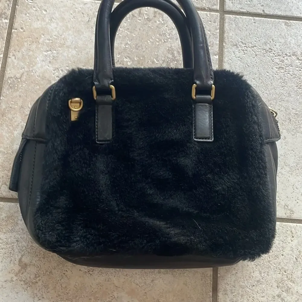 Marc By Marc Jacobs Shearling Satchel Black